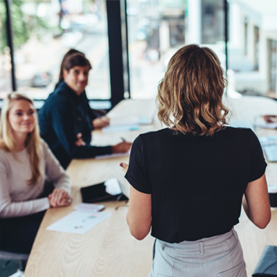 Woman giving a presentation