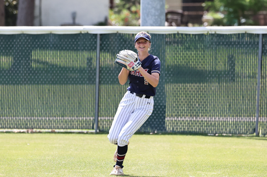 TAMUT pitcher/outfielder Lexi Snyder (sophomore, Texarkana) fields a ball in the outfield during a 2024 softball game. Lexi is one of 40 student athletes who recorded a 4.0 GPA for the Fall 2024 term.